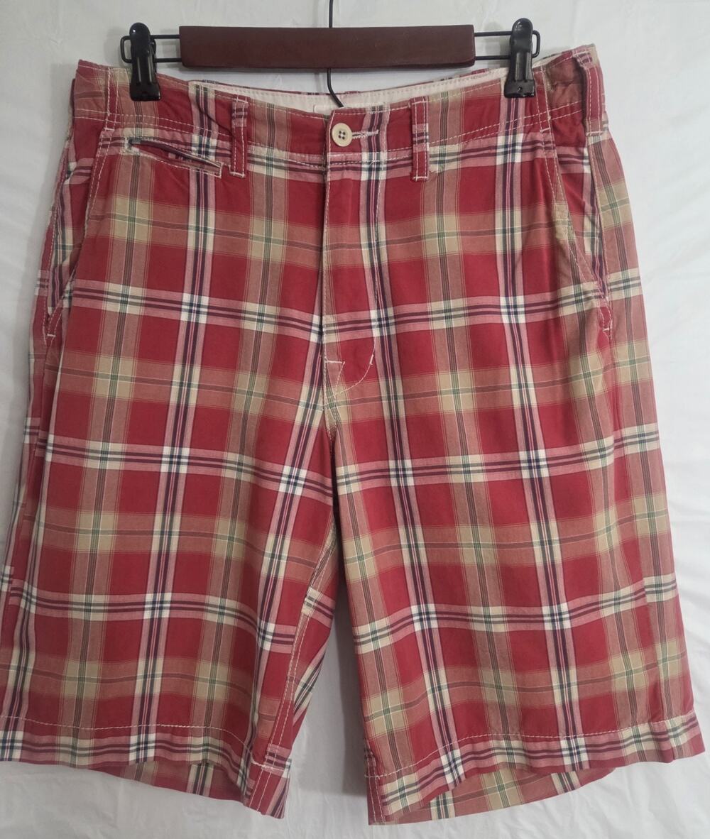 AE Bermuda Shorts Mens Sz 30 100% Cotton Plaid Pockets Preppy Y2K Mallcore